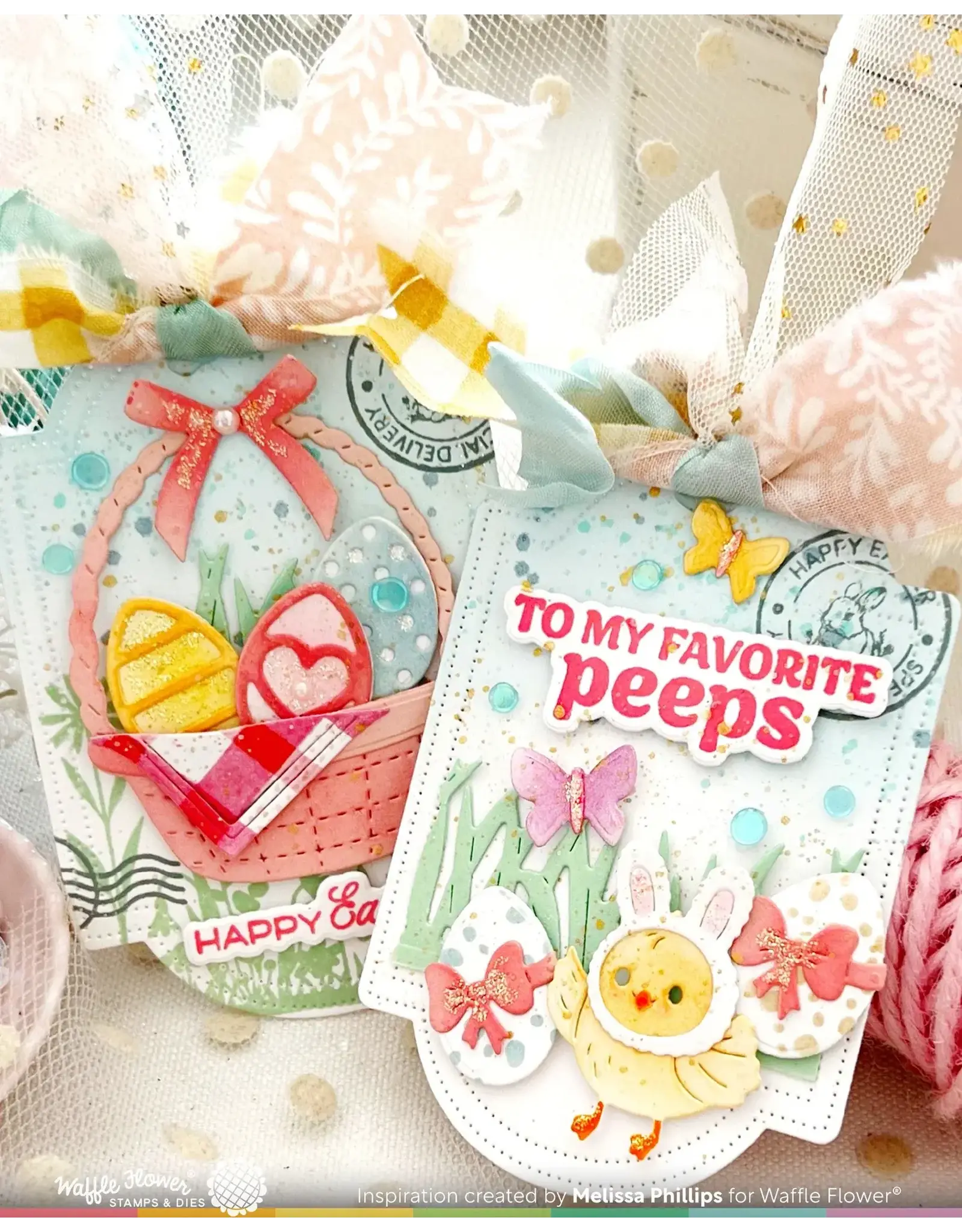 WAFFLE FLOWER WAFFLE FLOWER EGG HUNT SENTIMENTS CLEAR STAMP SET AND DIE COMBO