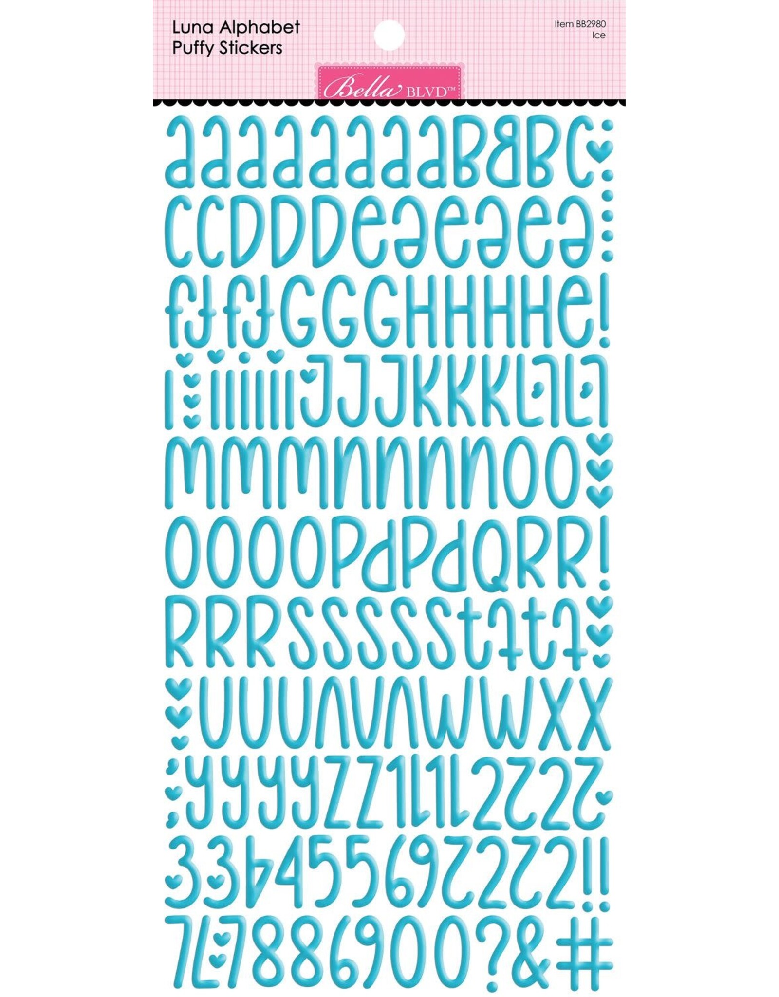 BELLA BLVD BELLA BLVD BELLA BESTIES LUNA ICE 12x12 ALPHA PUFFY STICKERS