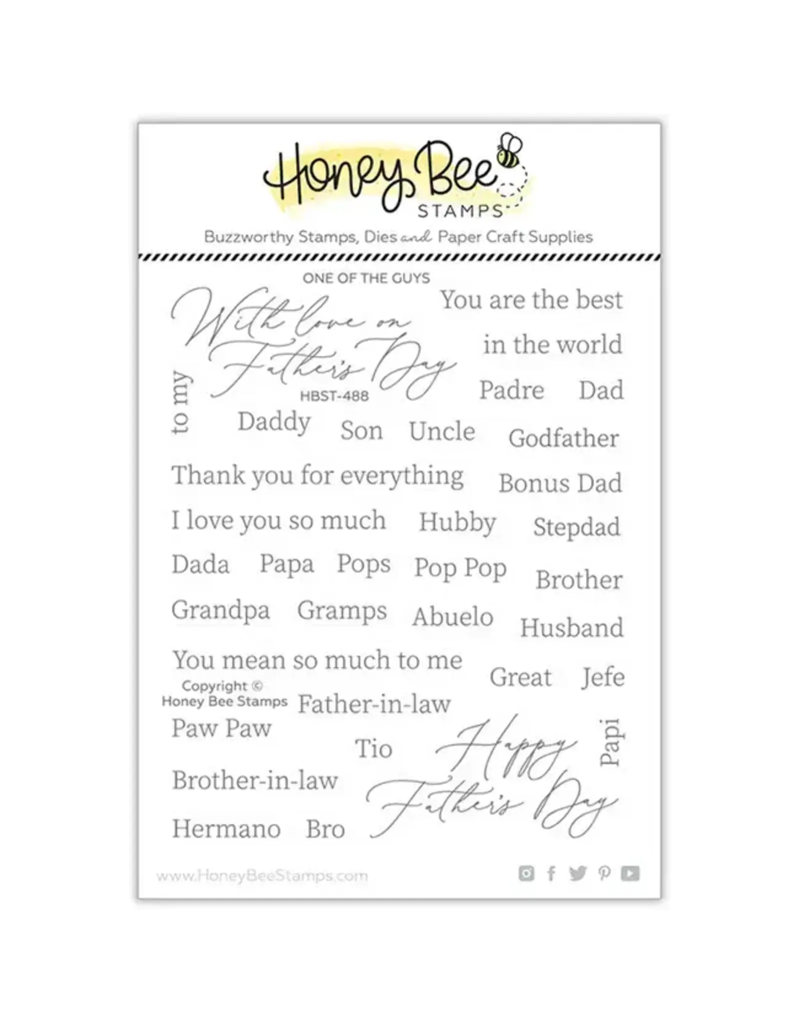 HONEY BEE HONEY BEE STAMPS ONE OF THE GUYS CLEAR STAMP & DIE SET