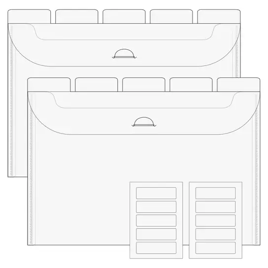 THE ORGANIZED OPTION THE ORGANIZED OPTION 9x6 FLIP FLAP TABBED DIVIDER POCKETS 10/PK