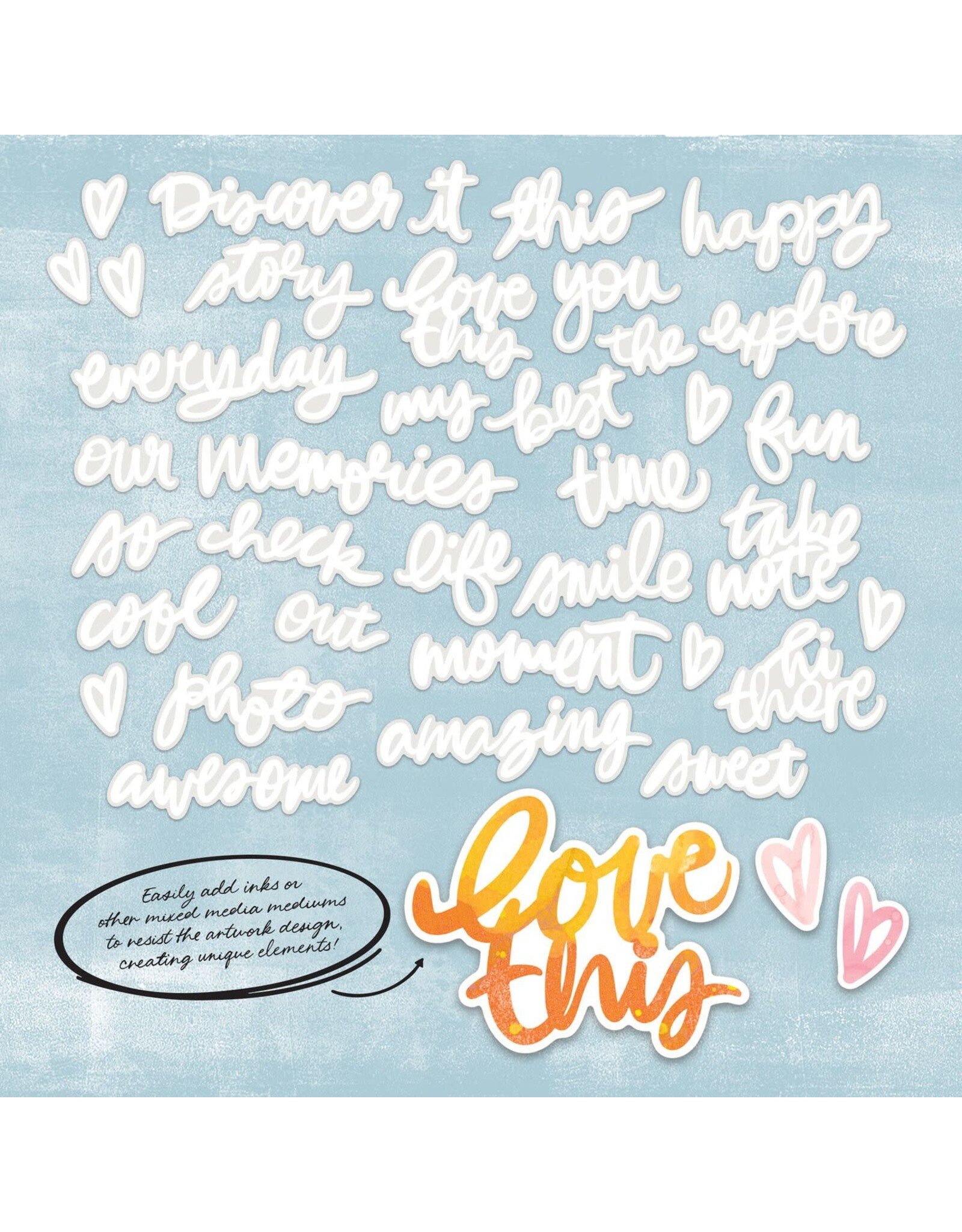 49 AND MARKET 49 AND MARKET VICKI BOUTIN IRRESISTIBLE CHIPBOARD SET 36 PIECES