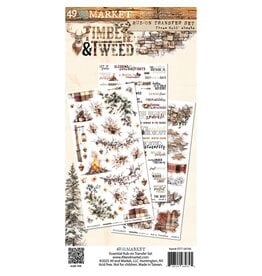 49 AND MARKET 49 AND MARKET TIMBER AND TWEED ESSENTIALS 6x12 RUB-ON TRANSFER SET 3/PK