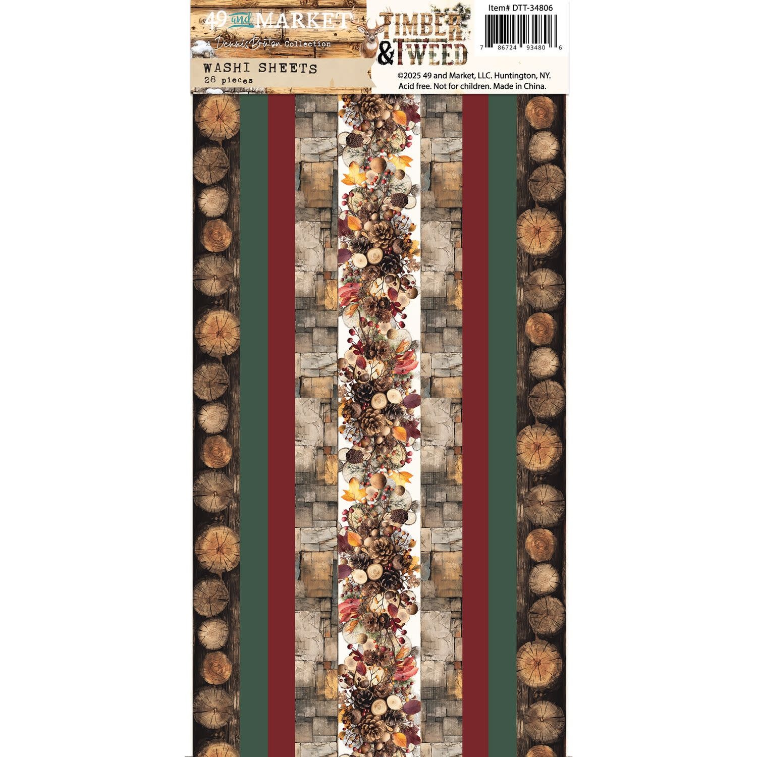 49 AND MARKET 49 AND MARKET TIMBER AND TWEED 6x12 WASHI TAPE SHEETS