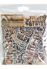 49 AND MARKET 49 AND MARKET TIMBER AND TWEED SENTIMENTS CHIPBOARD SET 42 PIECES