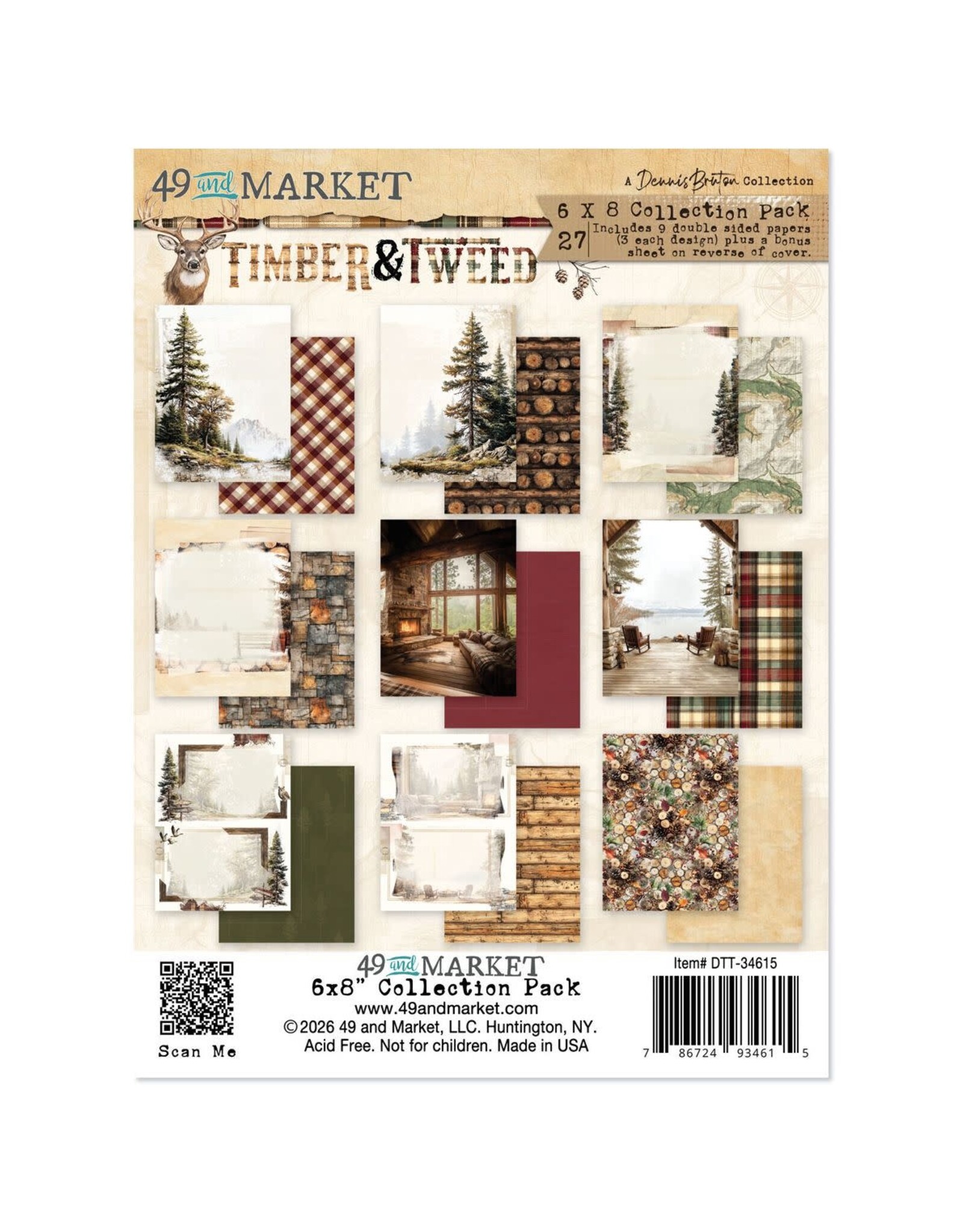 49 AND MARKET 49 AND MARKET TIMBER AND TWEED 6x8 COLLECTION PACK 24 SHEETS