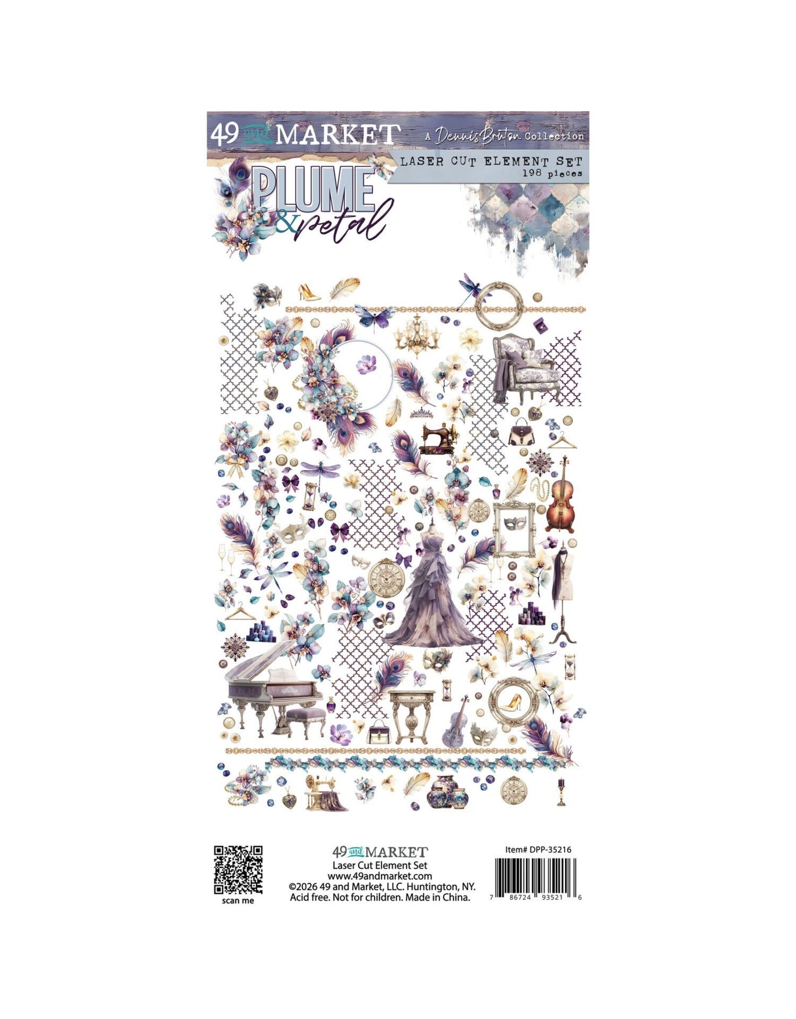 49 AND MARKET 49 AND MARKET PLUME & PETAL 6x12 LASER CUT OUTS 198/PK