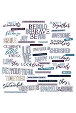 49 AND MARKET 49 AND MARKET PLUME & PETAL SENTIMENTS CHIPBOARD SET 43 PIECES