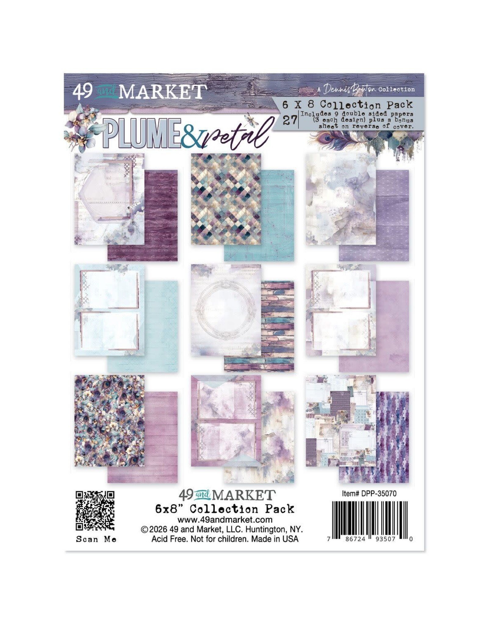 49 AND MARKET 49 AND MARKET PLUME & PETAL 6x8 COLLECTION PACK 24 SHEETS