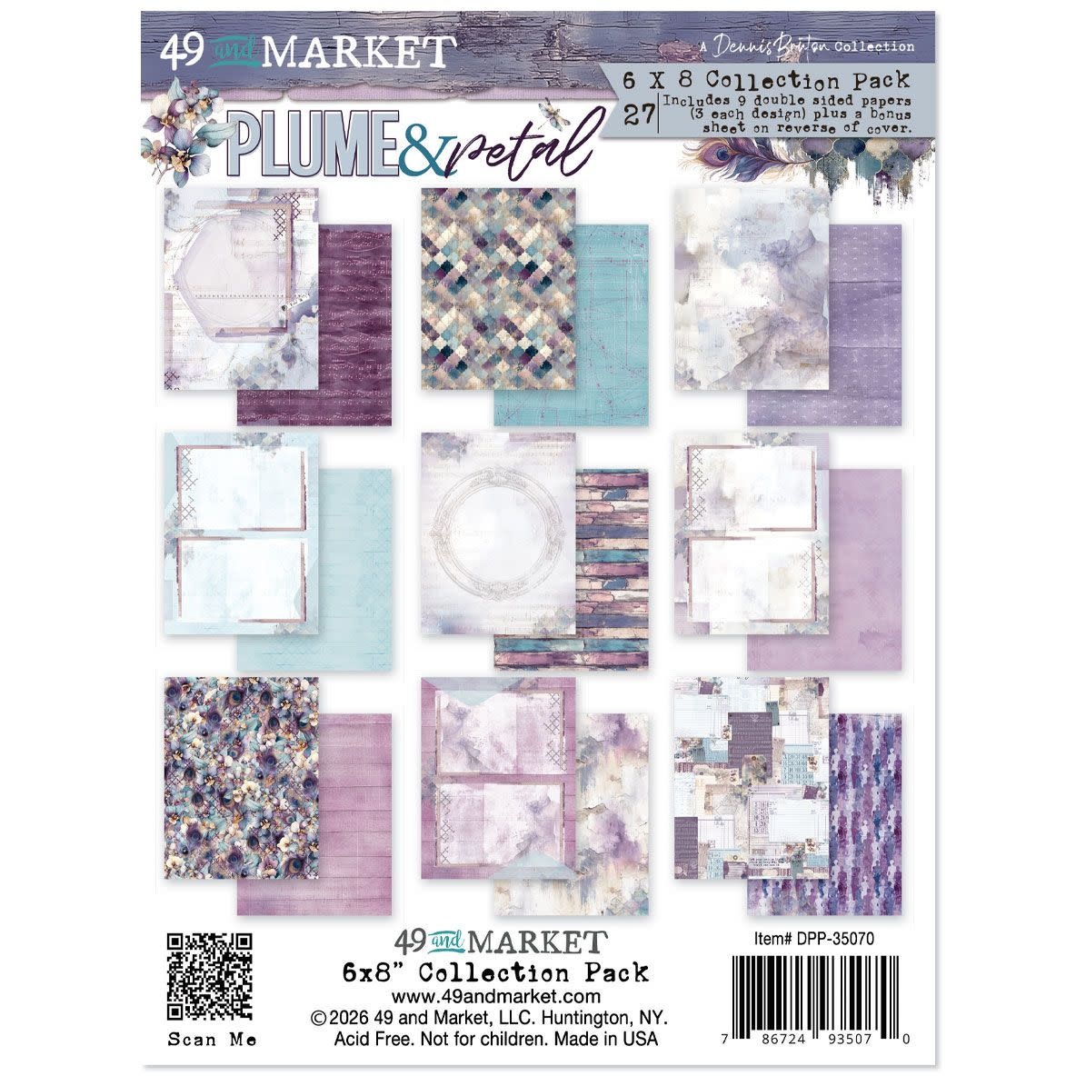 49 AND MARKET 49 AND MARKET PLUME & PETAL 6x8 COLLECTION PACK 24 SHEETS