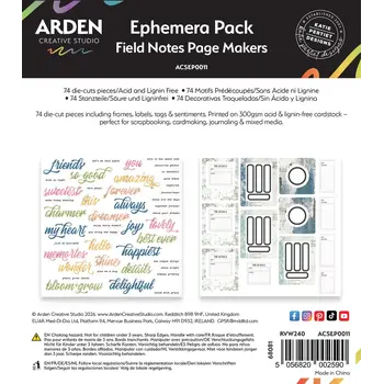 ARDEN CREATIVE STUDIO ARDEN CREATIVE STUDIO FIELD NOTES PAGE MAKERS EPHEMERA DIE-CUTS