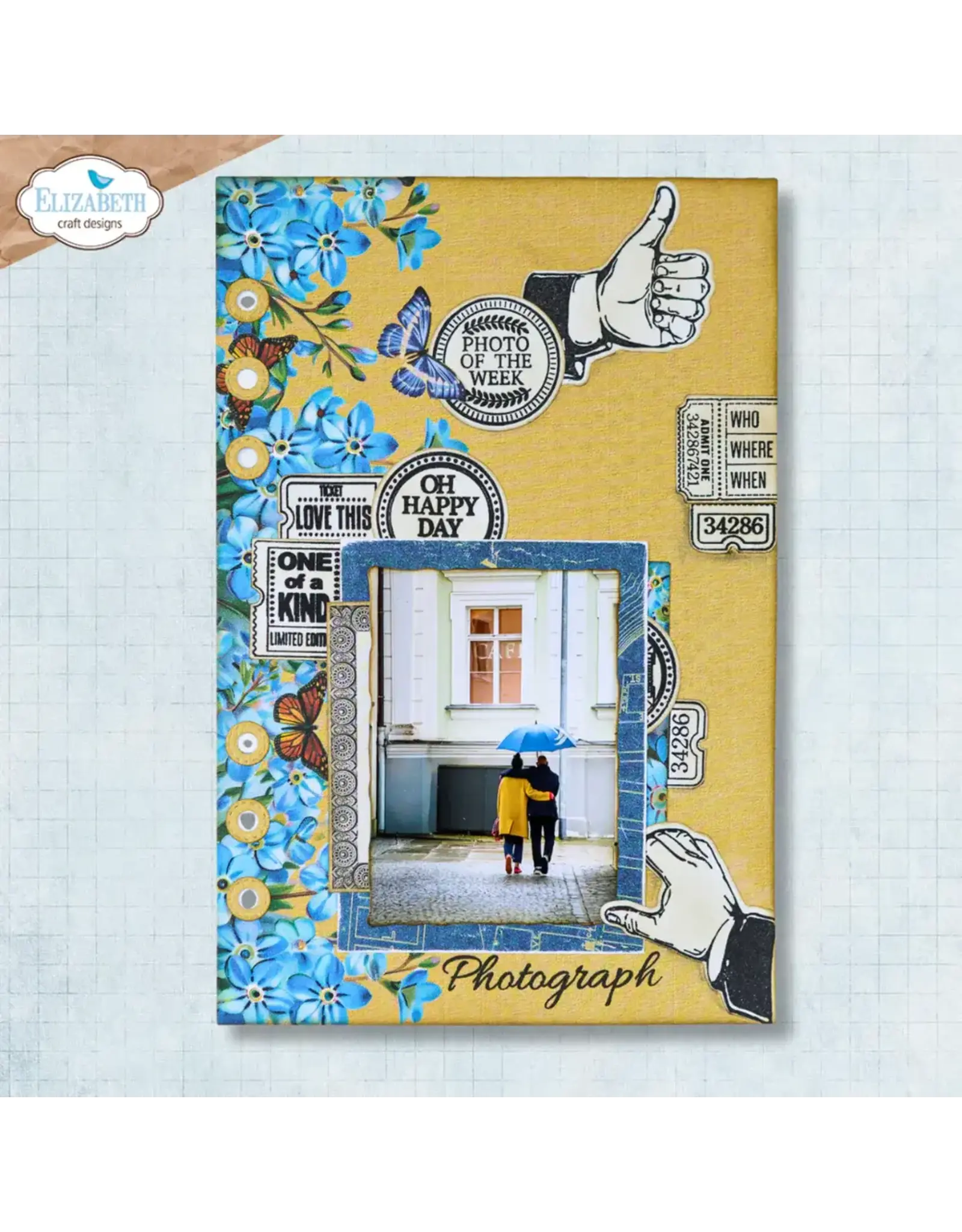 ELIZABETH CRAFT DESIGNS ELIZABETH CRAFT DESIGNS EVERYDAY MEMORIES DELIGHTFUL DISCOVERY THUMBS UP CLEAR STAMP & DIE SET
