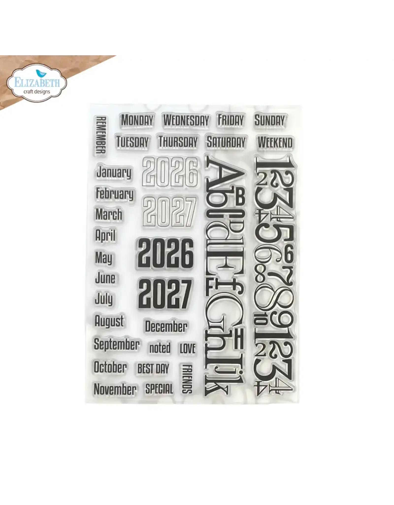 ELIZABETH CRAFT DESIGNS ELIZABETH CRAFT DESIGNS EVERYDAY MEMORIES DELIGHTFUL DISCOVERY CALENDAR ELEMENTS CLEAR STAMP SET