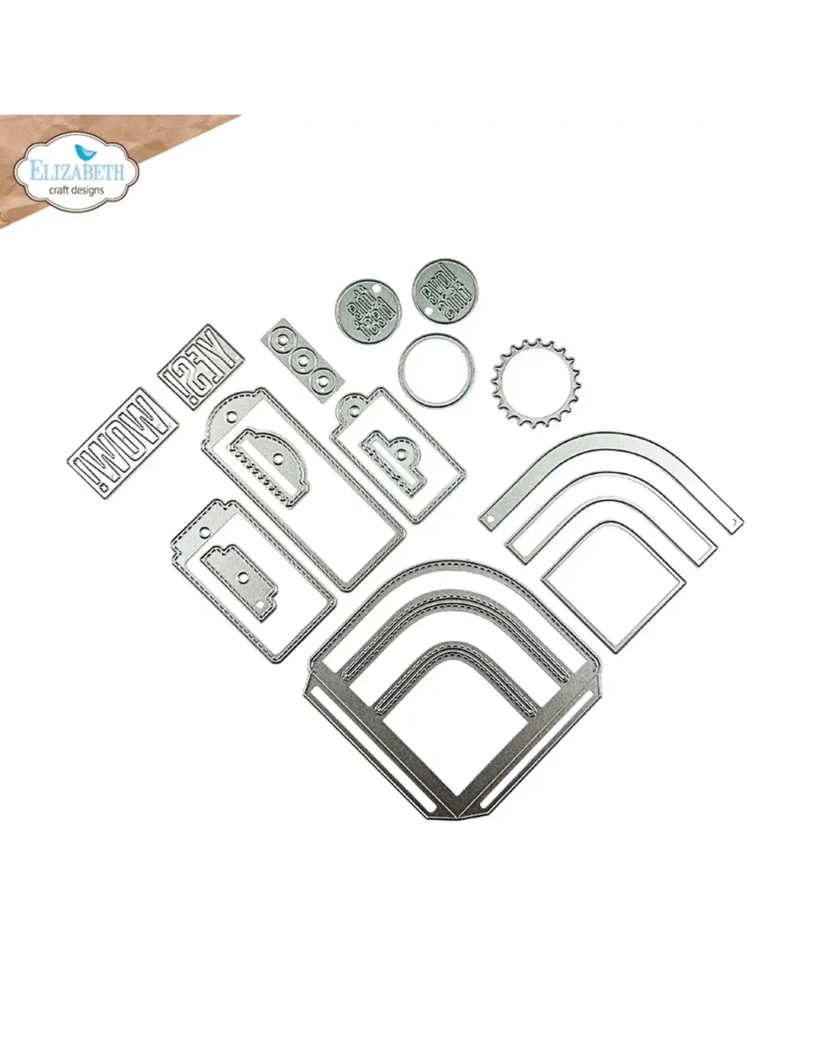 ELIZABETH CRAFT DESIGNS ELIZABETH CRAFT DESIGNS EVERYDAY MEMORIES DELIGHTFUL DISCOVERY ROUNDED POCKET WITH TAGS DIE SET