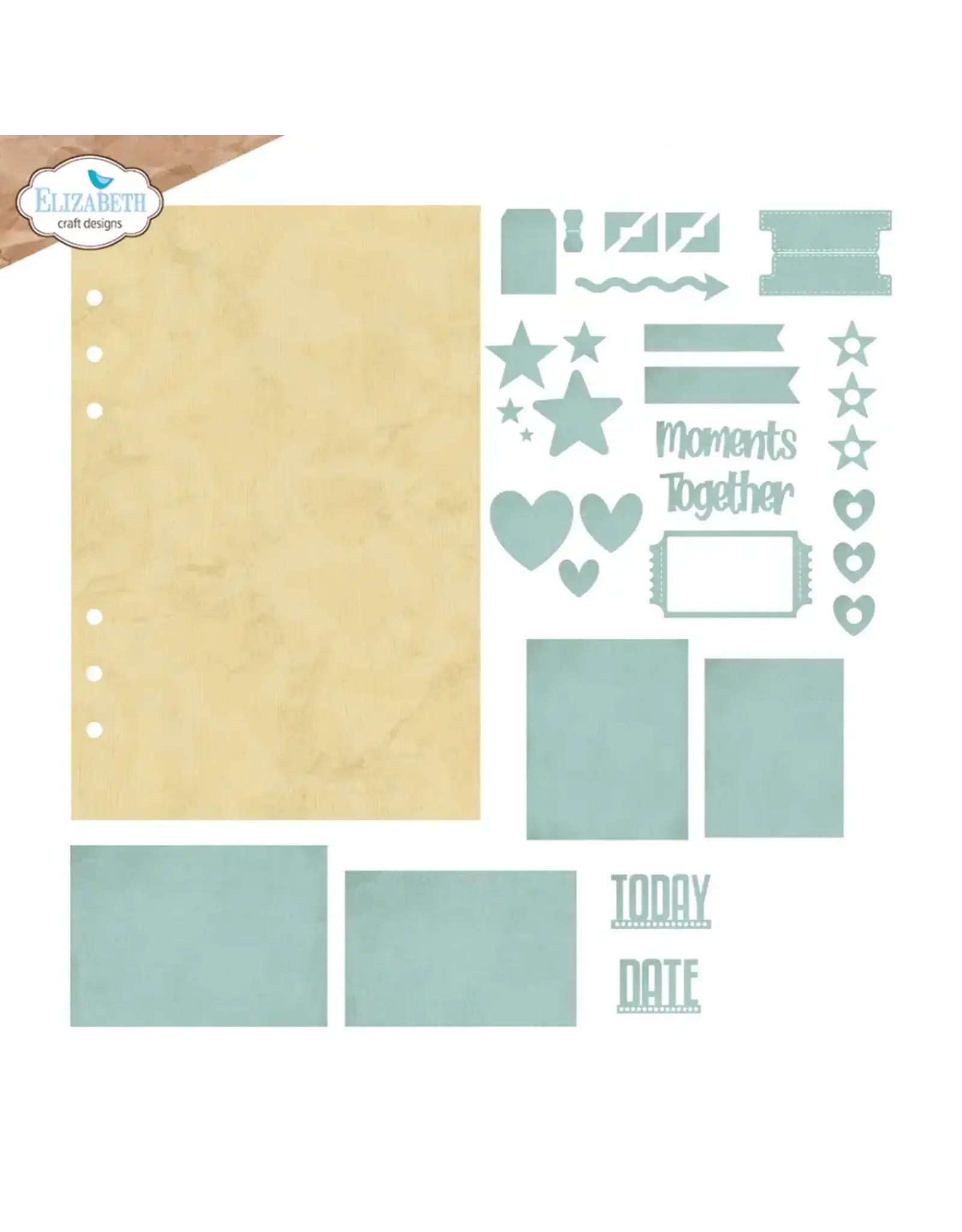 ELIZABETH CRAFT DESIGNS ELIZABETH CRAFT DESIGNS EVERYDAY MEMORIES DELIGHTFUL DISCOVERY BASE PAGE ASSORTMENT DIE SET