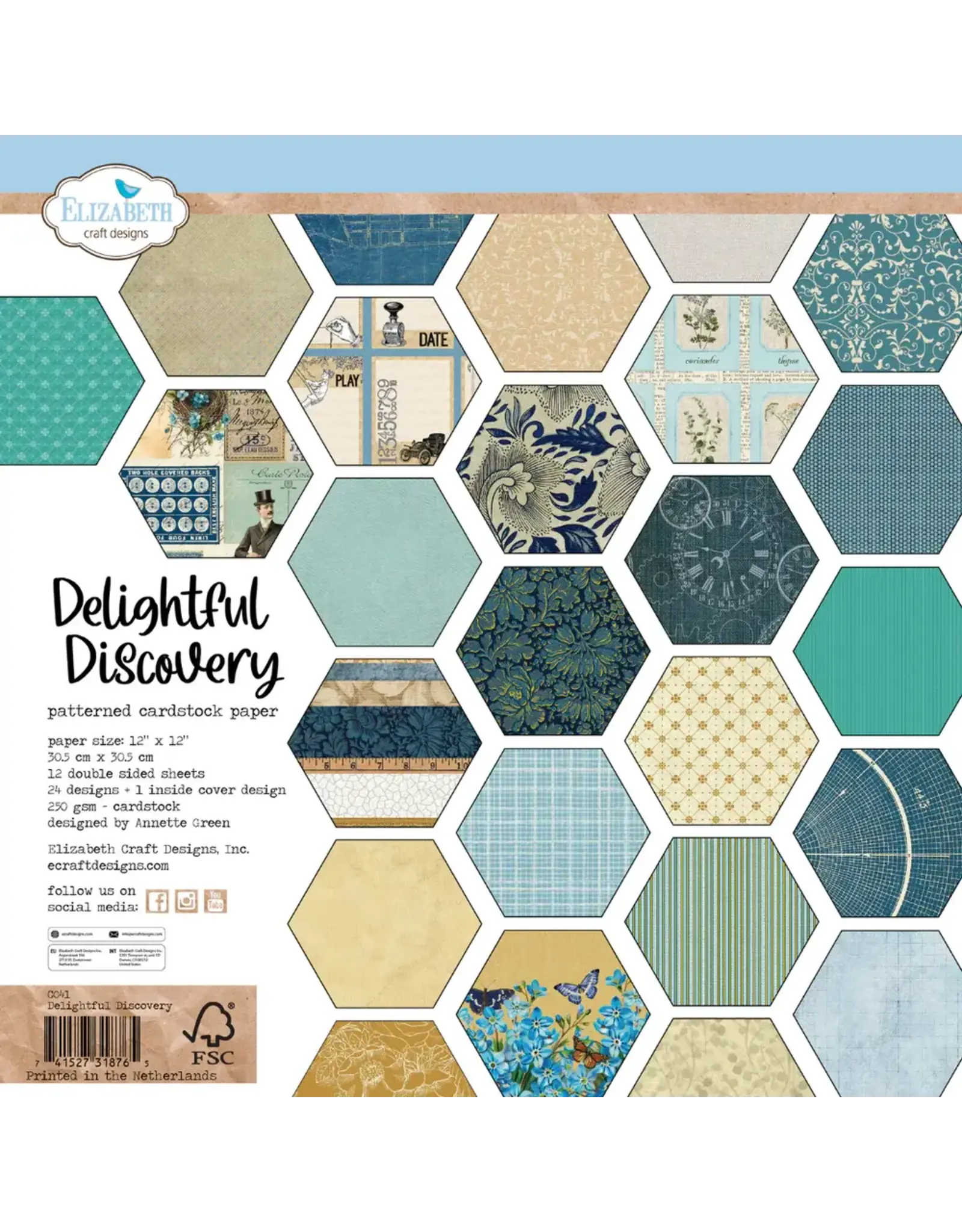 ELIZABETH CRAFT DESIGNS ELIZABETH CRAFT DESIGNS EVERYDAY MEMORIES DELIGHTFUL DISCOVERY 12x12 PATTERENED PAPER PACK