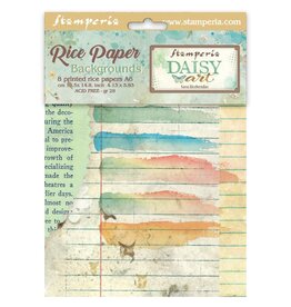 STAMPERIA STAMPERIA DAISY ART ASSORTED A6 RICE PAPER DECOUPAGE BACKGROUNDS 10.5X14.8CM 8/PK