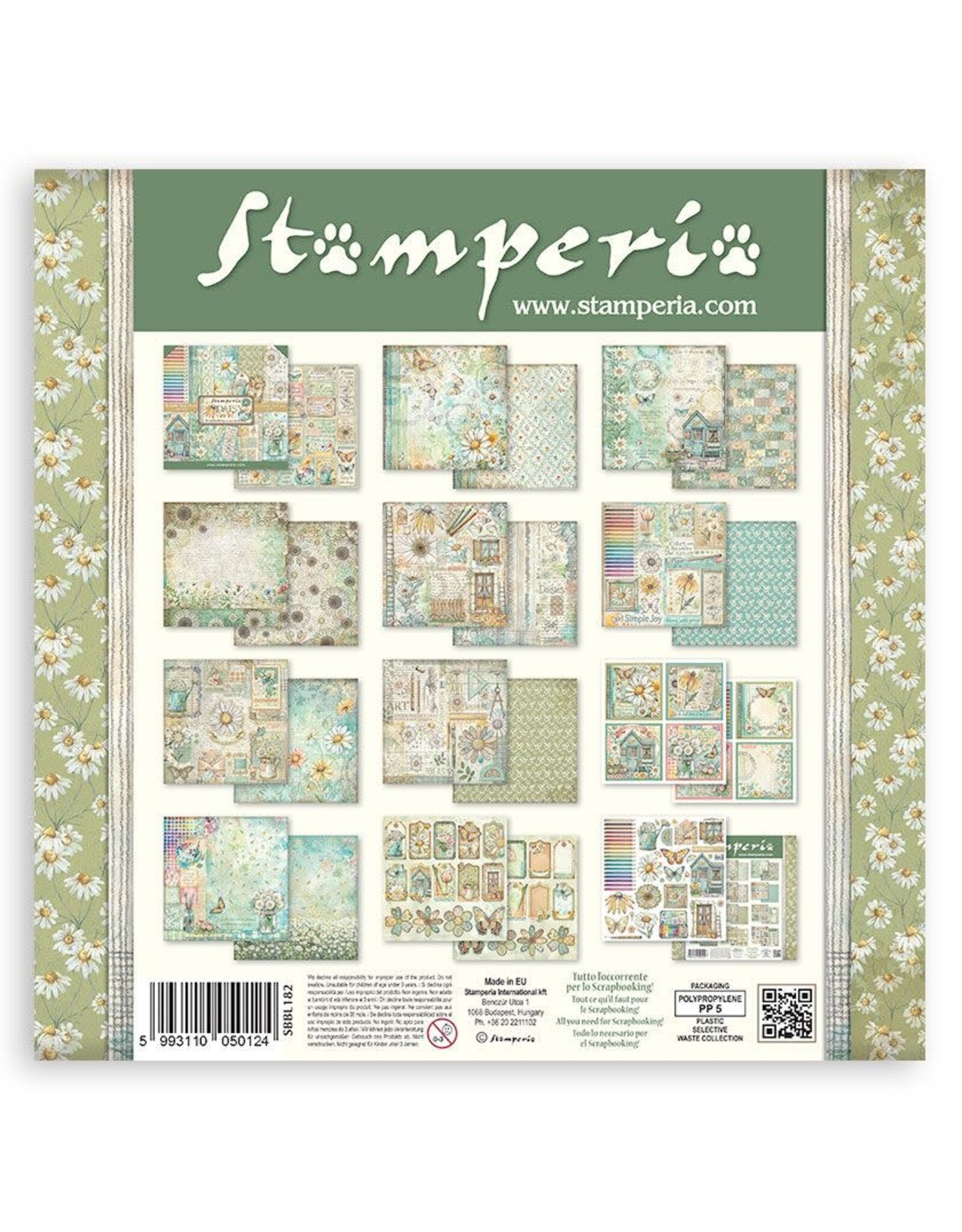 STAMPERIA STAMPERIA DAISY ART 12x12 COLLECTION PACK 10 SHEETS