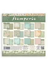 STAMPERIA STAMPERIA DAISY ART BACKGROUNDS SELECTION 8x8 PAPER PACK 10 SHEETS