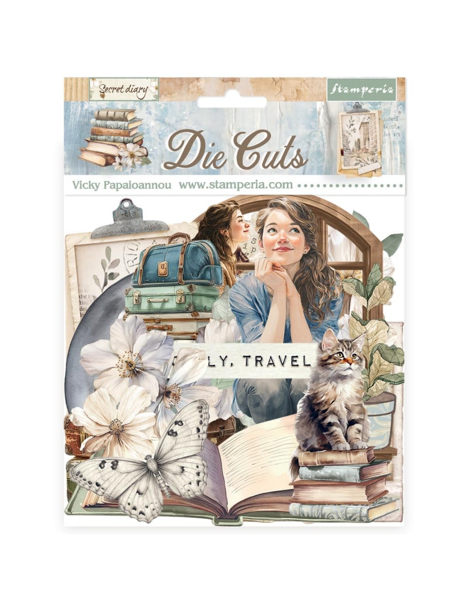 STAMPERIA STAMPERIA VICKY PAPAIOANNOU SECRET DIARY CHIPBOARD DIE CUTS