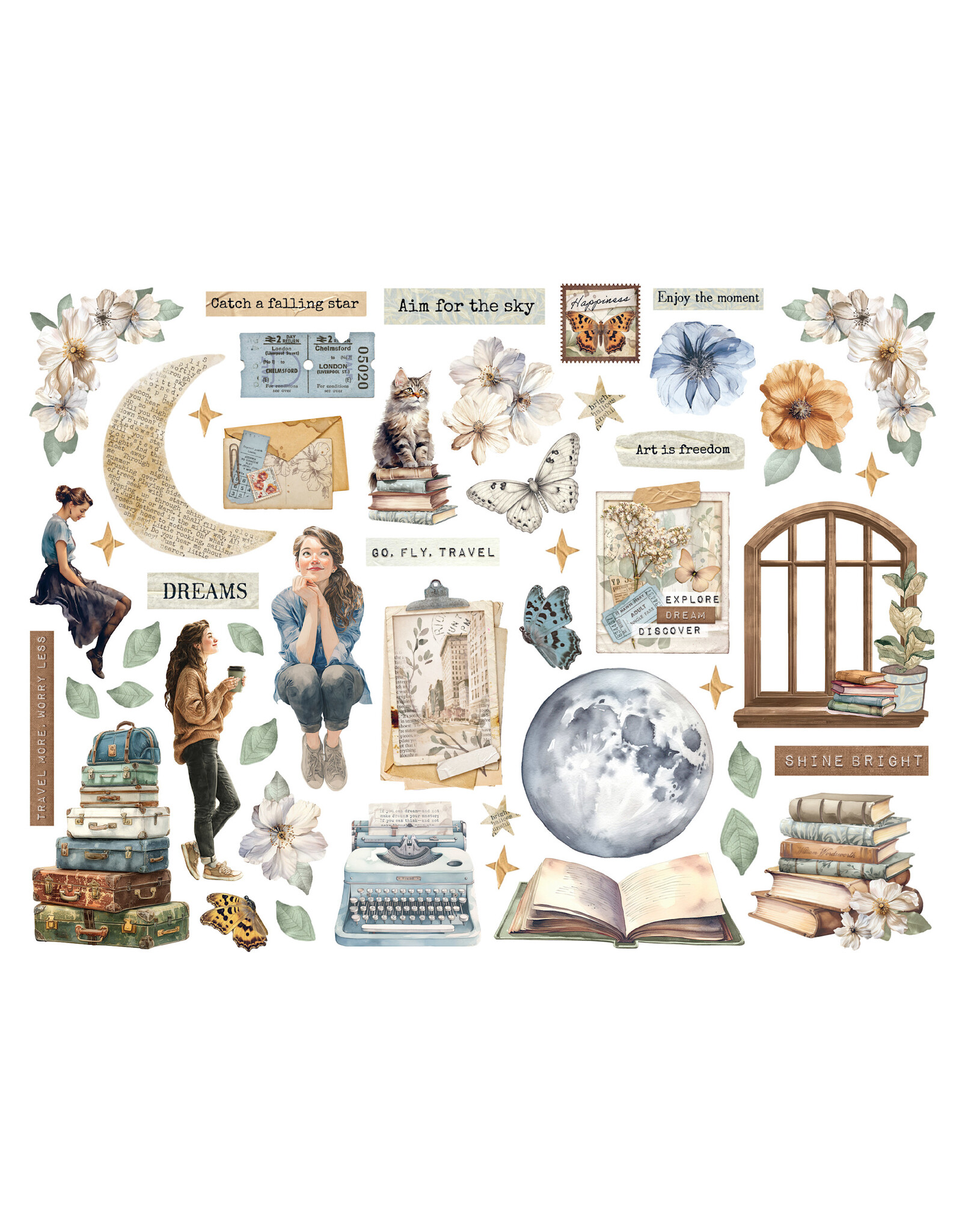 STAMPERIA STAMPERIA VICKY PAPAIOANNOU SECRET DIARY CHIPBOARD DIE CUTS