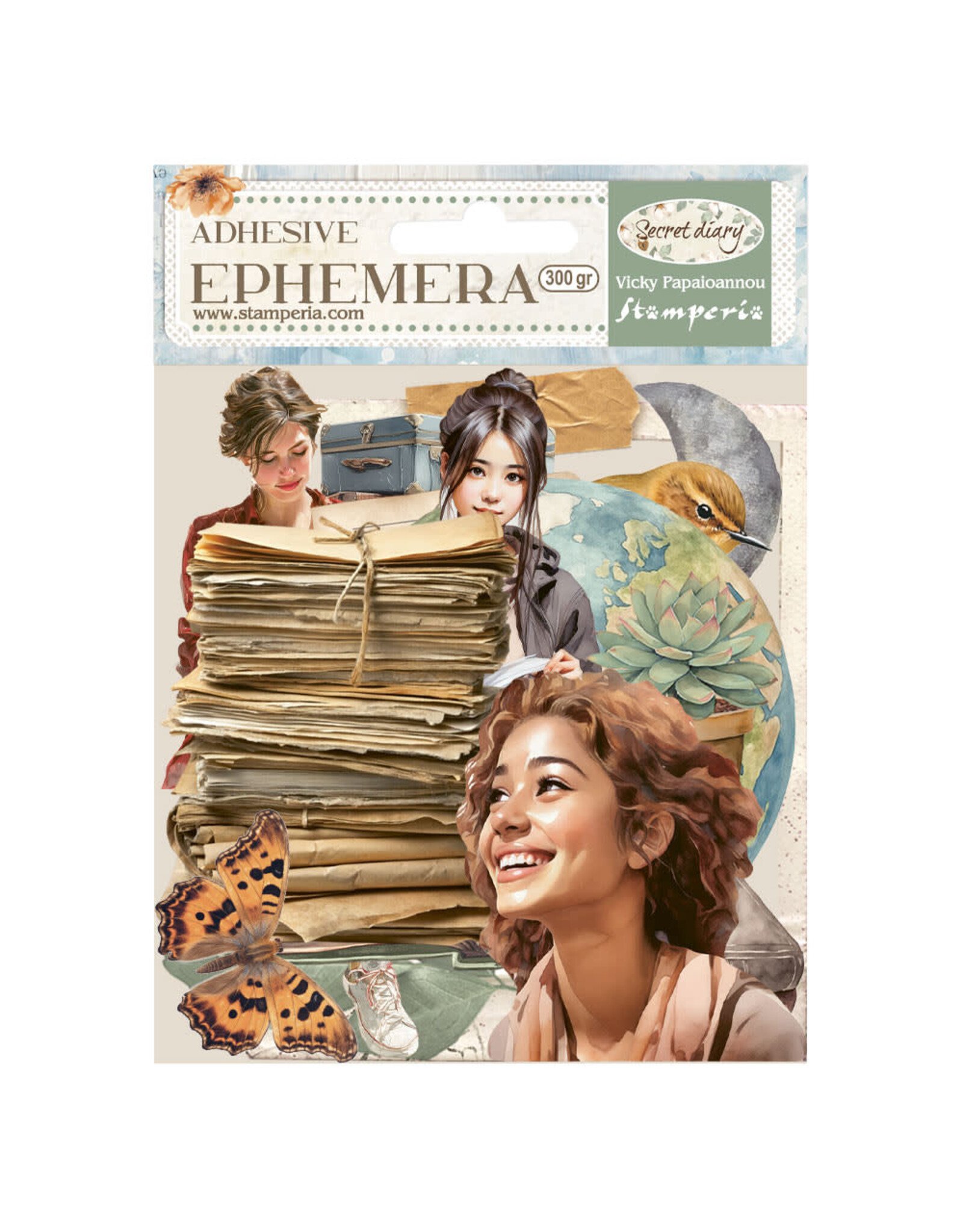 STAMPERIA STAMPERIA VICKY PAPAIOANNOU SECRET DIARY EPHEMERA ADHESIVE PAPER CUT OUTS