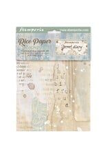 STAMPERIA STAMPERIA VICKY PAPAIOANNOU SECRET DIARY ASSORTED A6 RICE PAPER DECOUPAGE BACKGROUNDS 10.5X14.8CM 8/PK