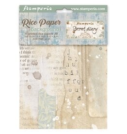 STAMPERIA STAMPERIA VICKY PAPAIOANNOU SECRET DIARY ASSORTED A6 RICE PAPER DECOUPAGE BACKGROUNDS 10.5X14.8CM 8/PK