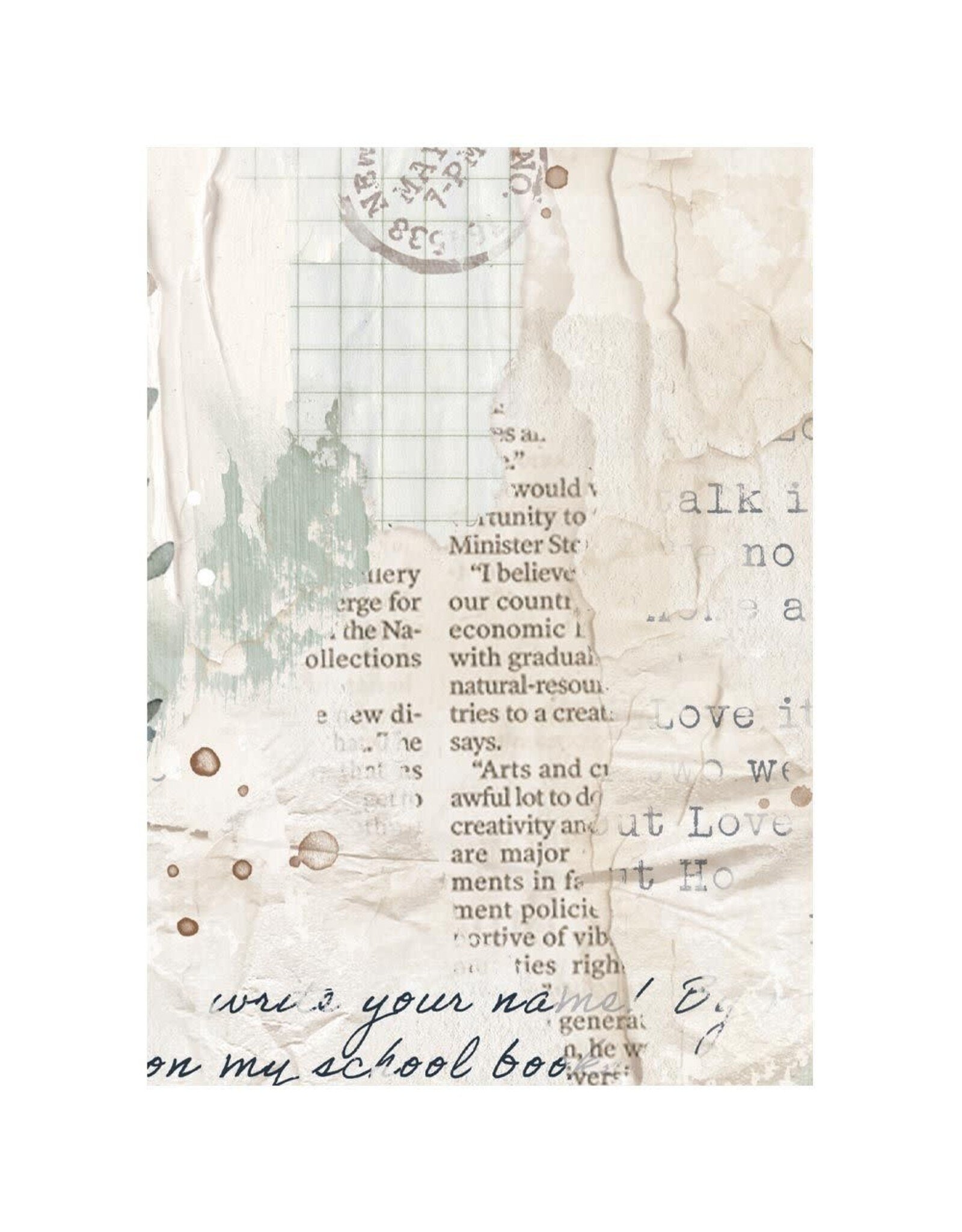 STAMPERIA STAMPERIA VICKY PAPAIOANNOU SECRET DIARY ASSORTED A6 RICE PAPER DECOUPAGE BACKGROUNDS 10.5X14.8CM 8/PK