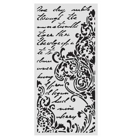 STAMPERIA STAMPERIA VICKY PAPAIOANNOU SECRET DIARY FRIEZE WITH LETTERING 12x25cm STENCIL