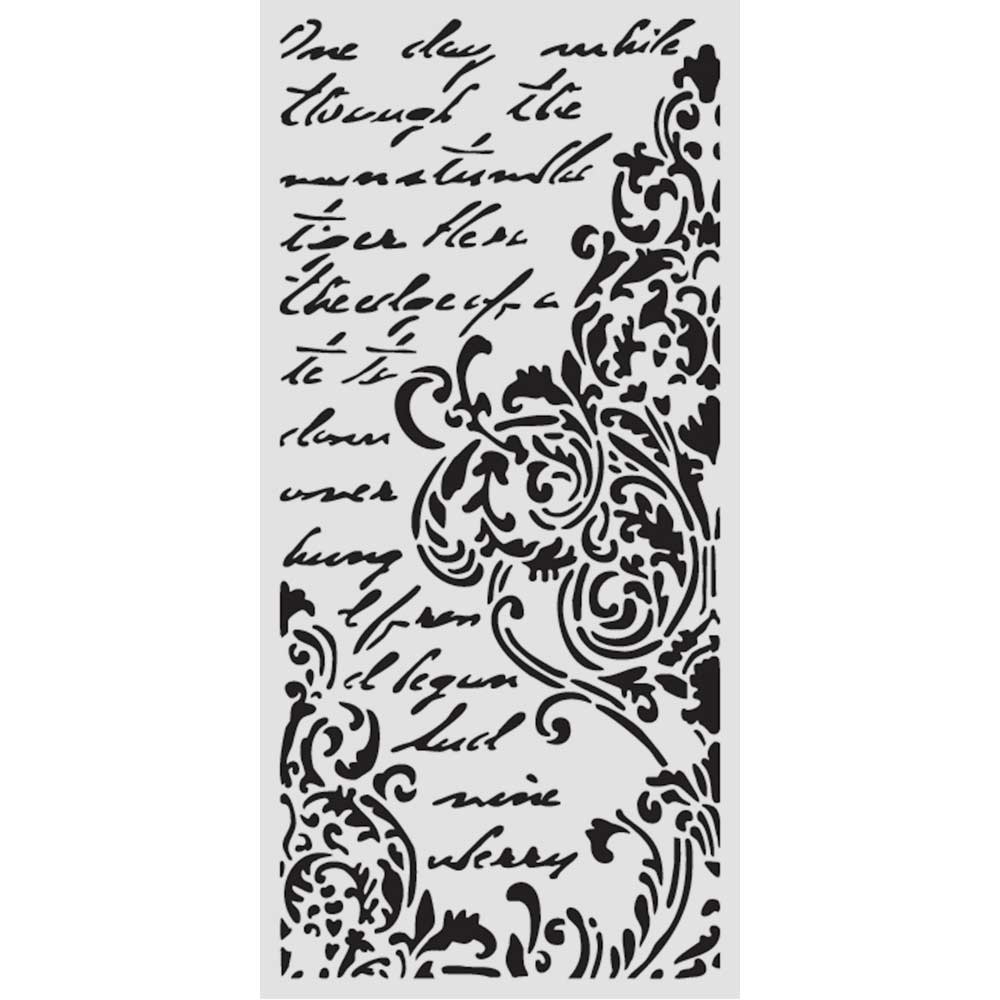 STAMPERIA STAMPERIA VICKY PAPAIOANNOU SECRET DIARY FRIEZE WITH LETTERING 12x25cm STENCIL