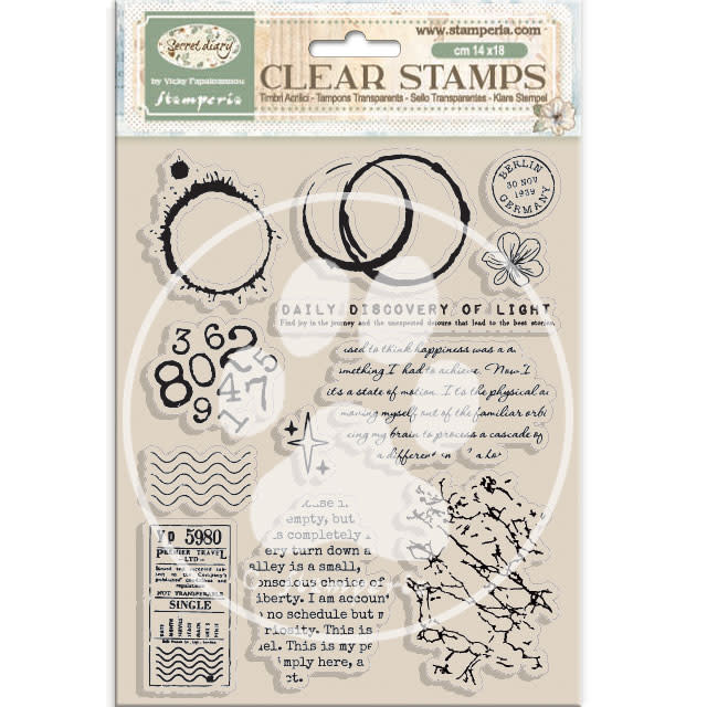 STAMPERIA STAMPERIA VICKY PAPAIOANNOU SECRET DIARY CLEAR STAMP SET