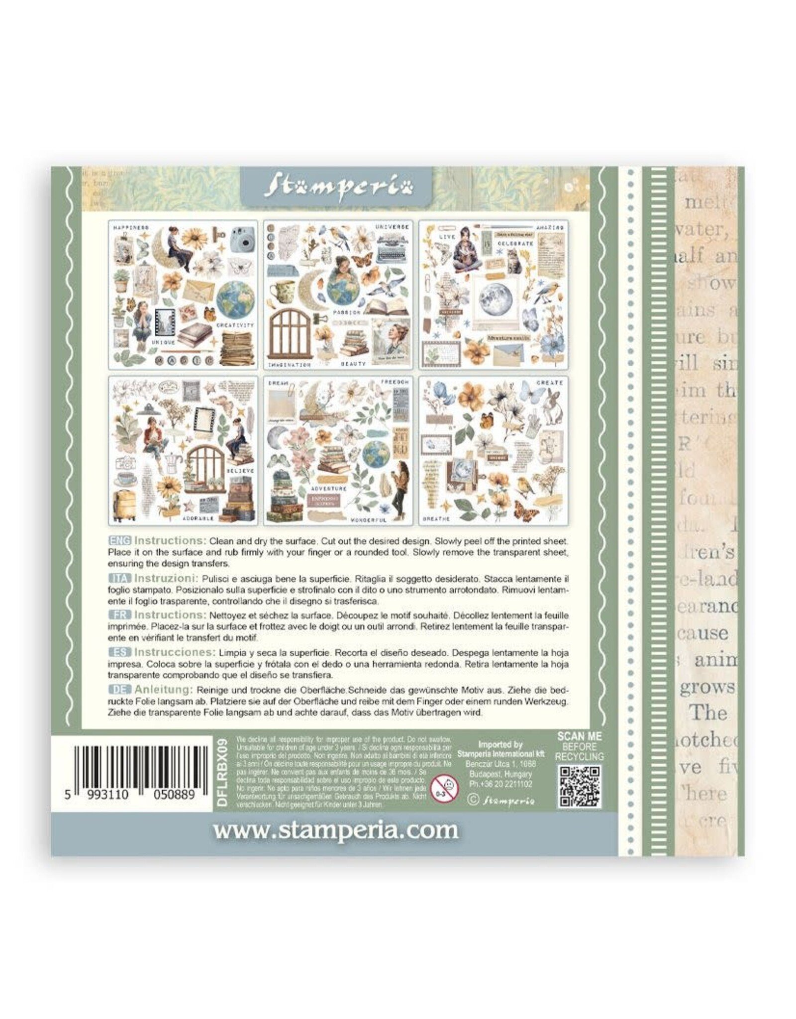 STAMPERIA STAMPERIA VICKY PAPAIOANNOU SECRET DIARY RUB ON KIT 6/PK