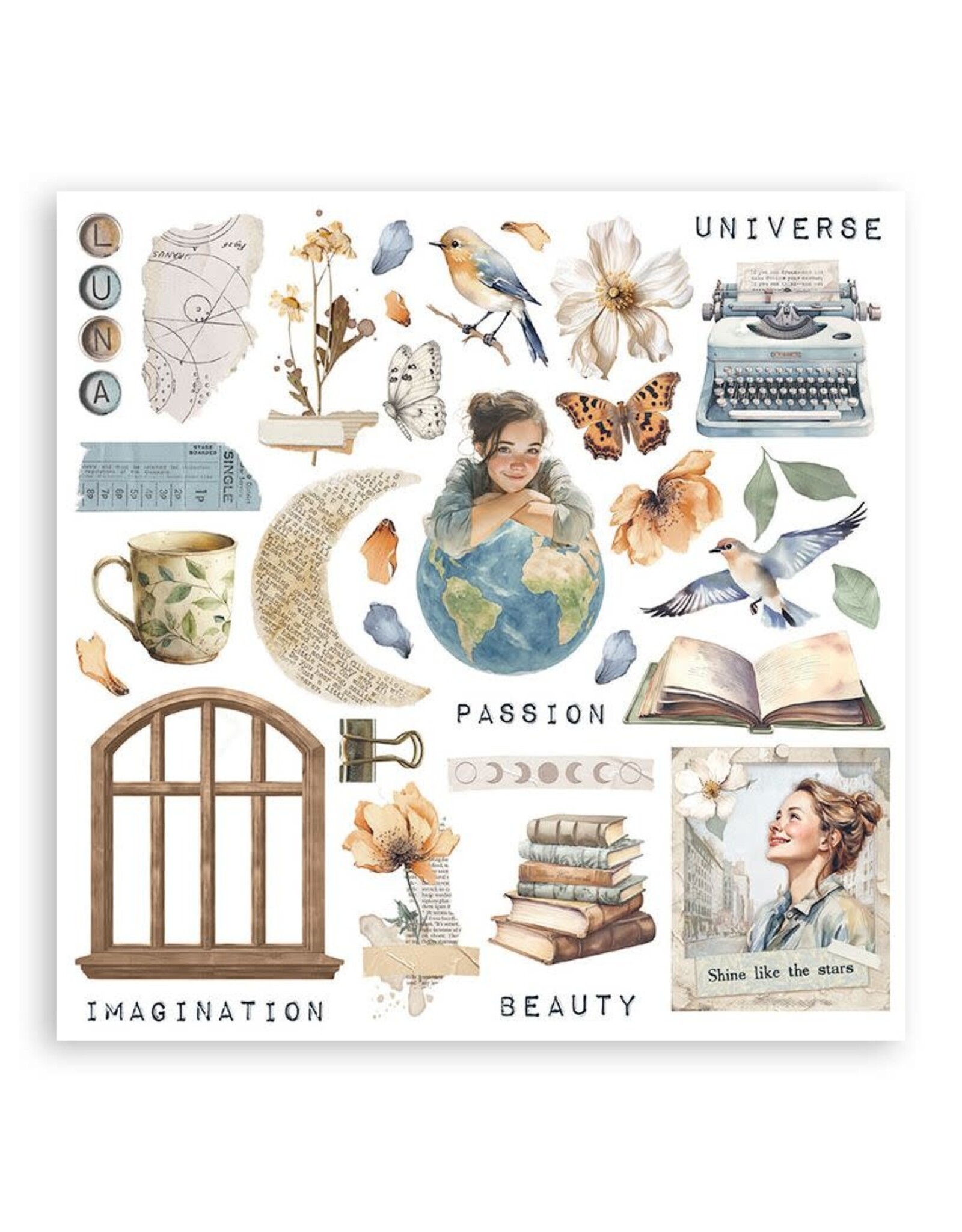 STAMPERIA STAMPERIA VICKY PAPAIOANNOU SECRET DIARY RUB ON KIT 6/PK