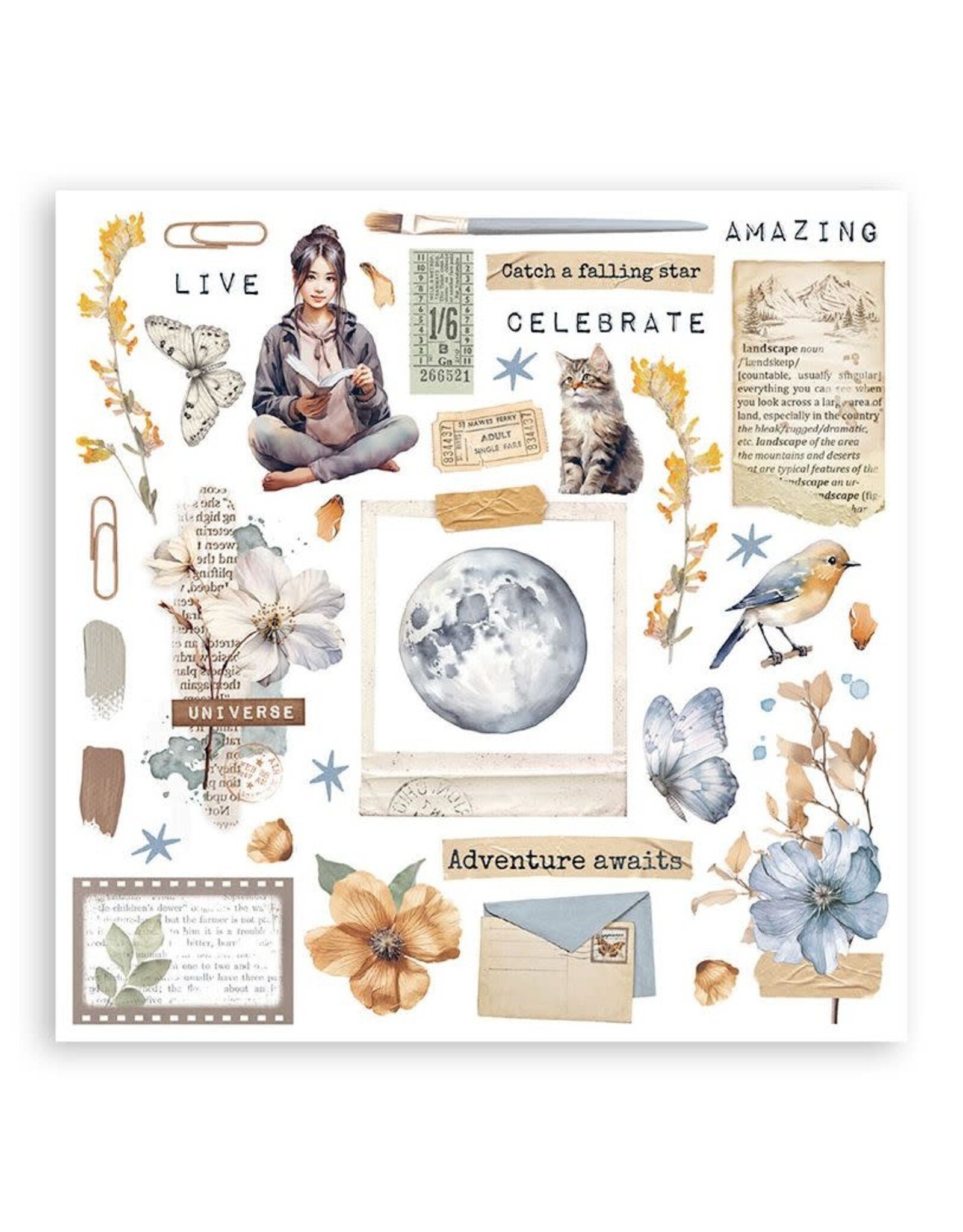 STAMPERIA STAMPERIA VICKY PAPAIOANNOU SECRET DIARY RUB ON KIT 6/PK