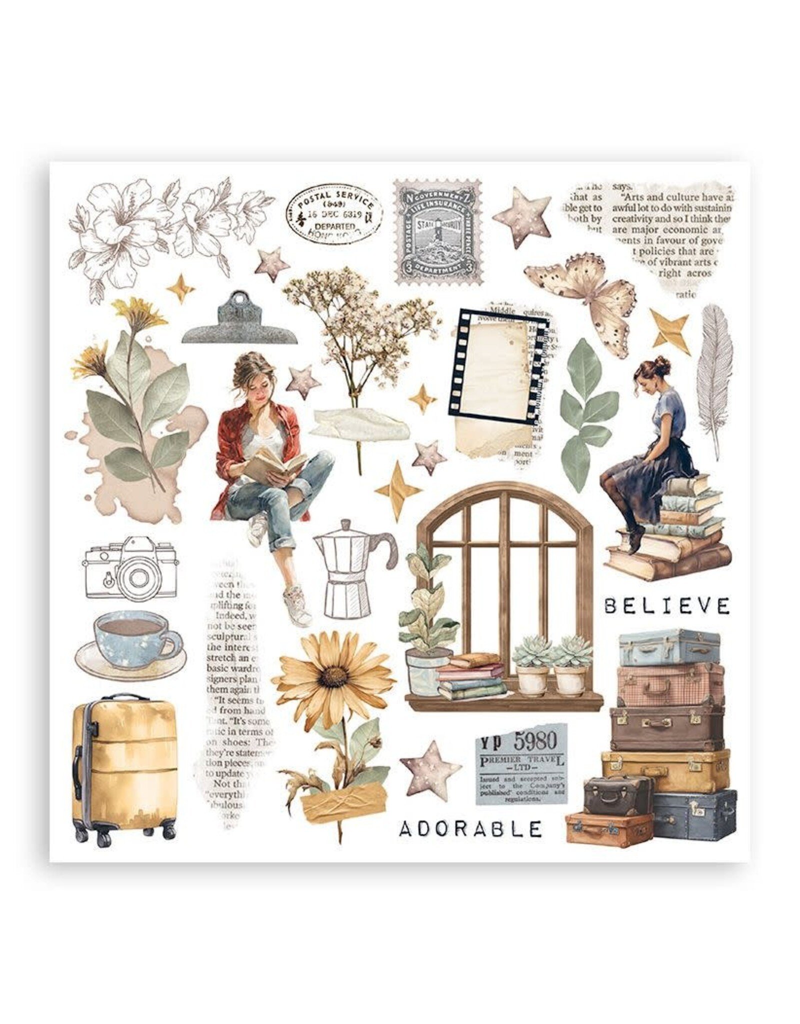 STAMPERIA STAMPERIA VICKY PAPAIOANNOU SECRET DIARY RUB ON KIT 6/PK