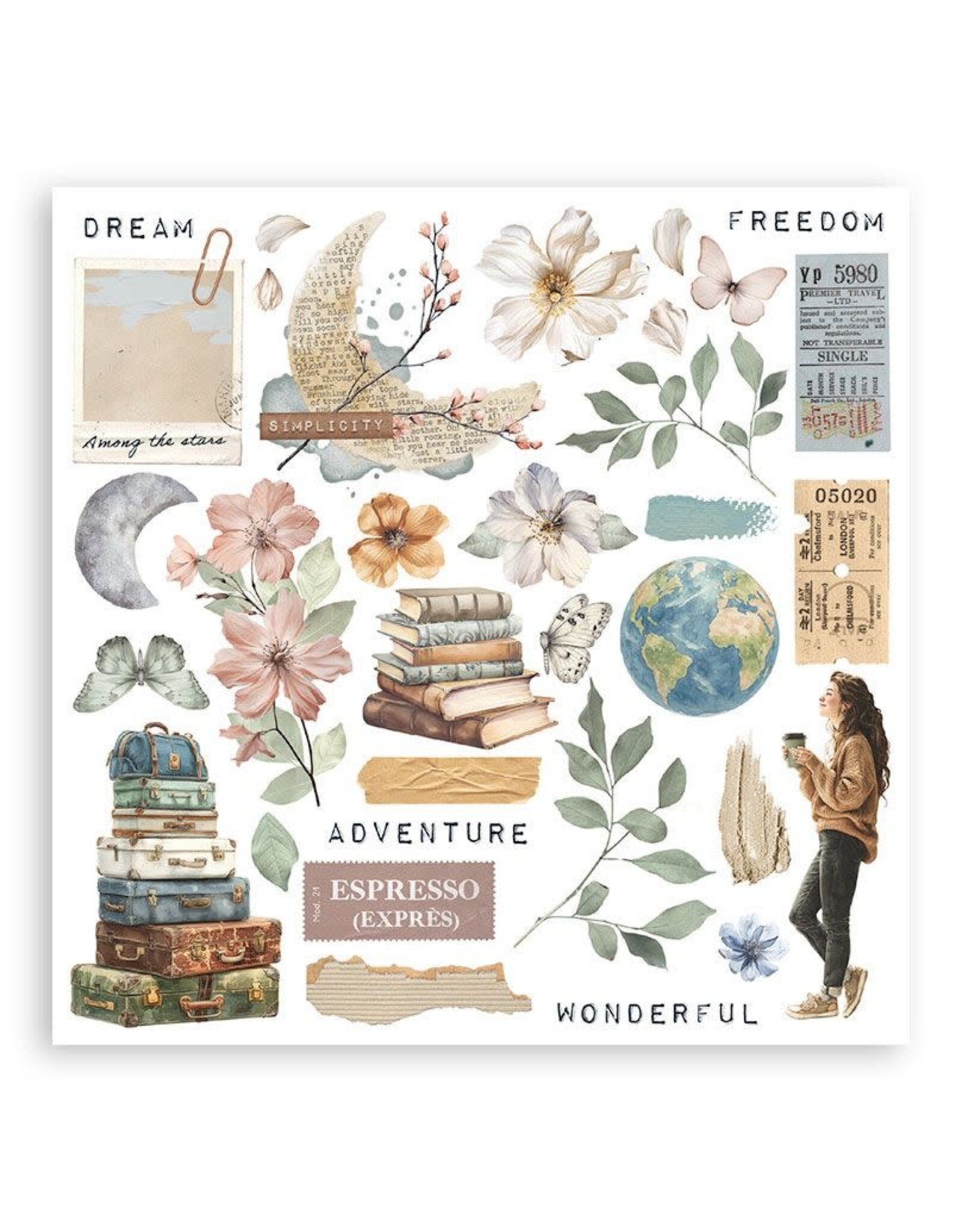 STAMPERIA STAMPERIA VICKY PAPAIOANNOU SECRET DIARY RUB ON KIT 6/PK