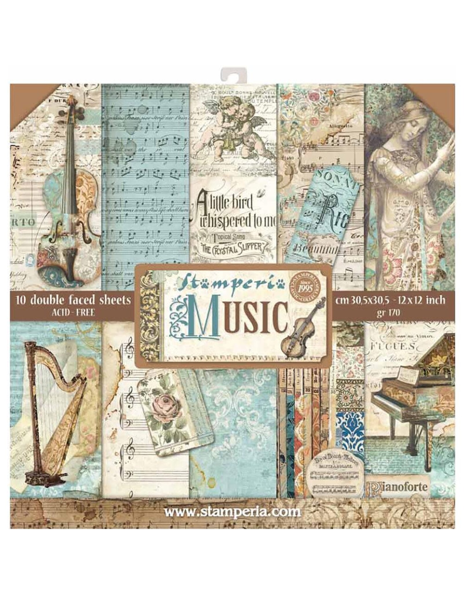 STAMPERIA STAMPERIA MUSIC 12X12 COLLECTION PACK 10 SHEETS