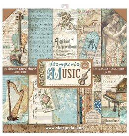 STAMPERIA STAMPERIA MUSIC 12X12 COLLECTION PACK 10 SHEETS
