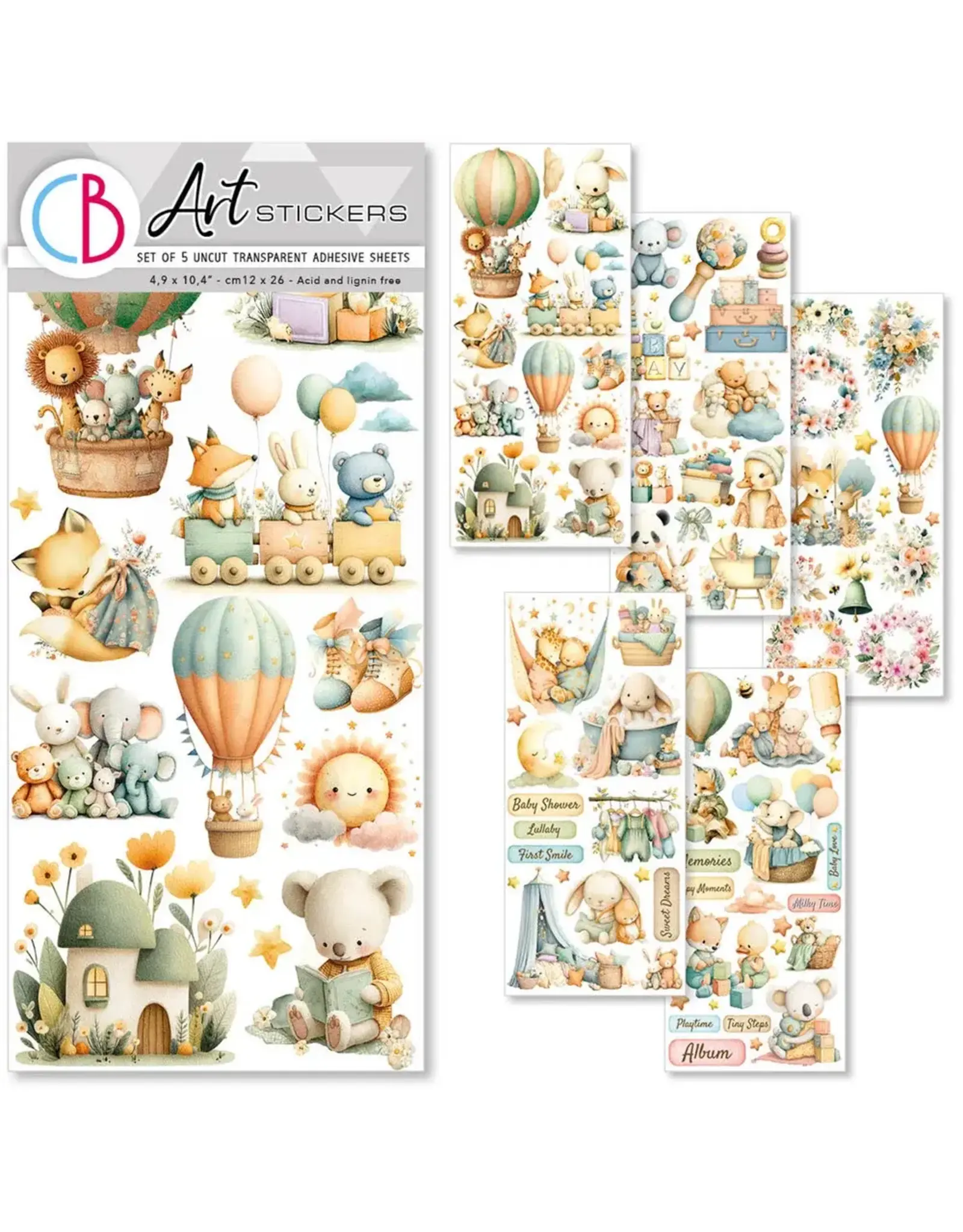 CIAO BELLA CIAO BELLA LUNIBLOOM TRANSPARENT ADHESIVE SHEETS 5/PK