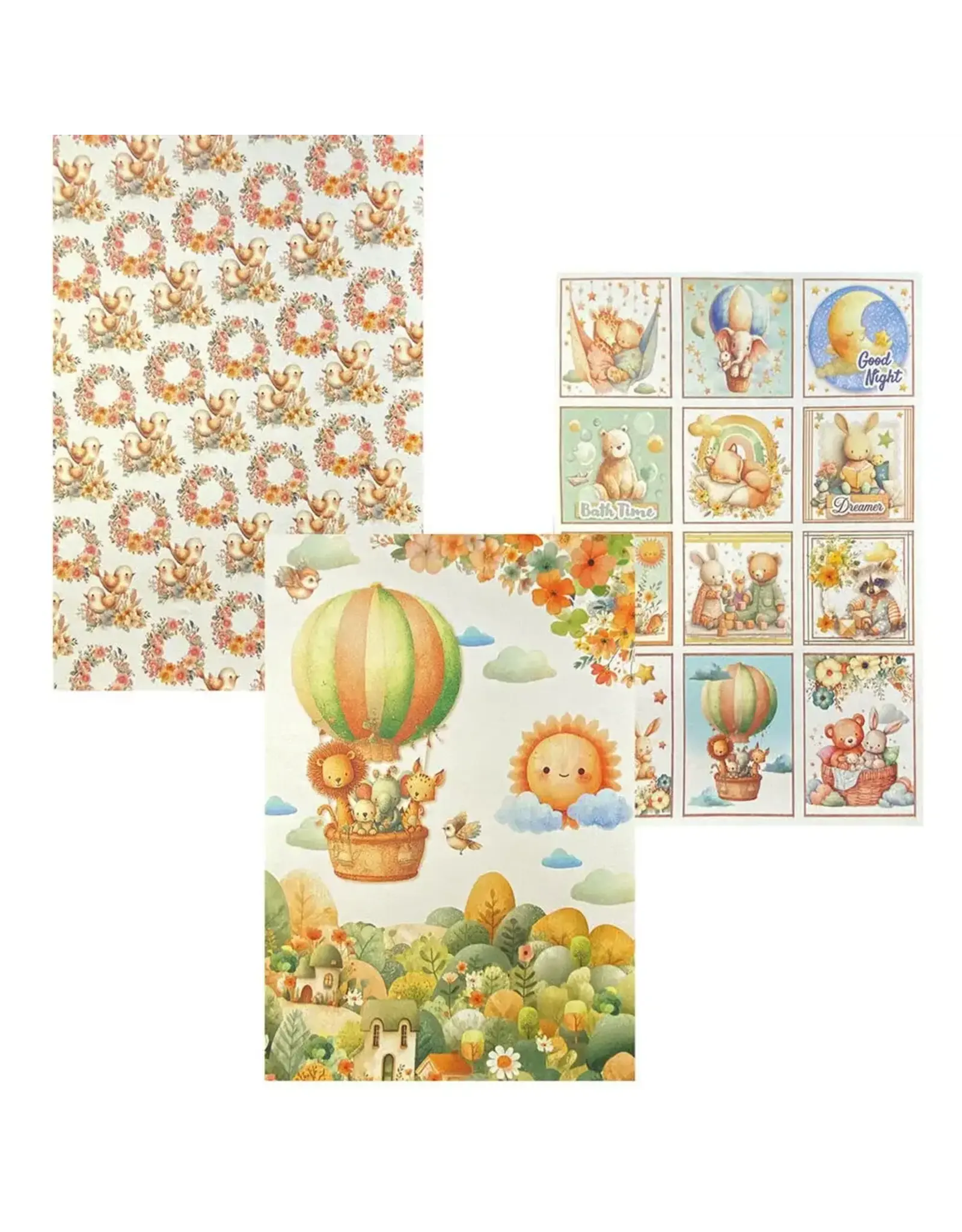 CIAO BELLA CIAO BELLA LUNIBLOOM A4 DELUXE PEARL & VELLUM MIXED PAPER PACK 6 SHEETS