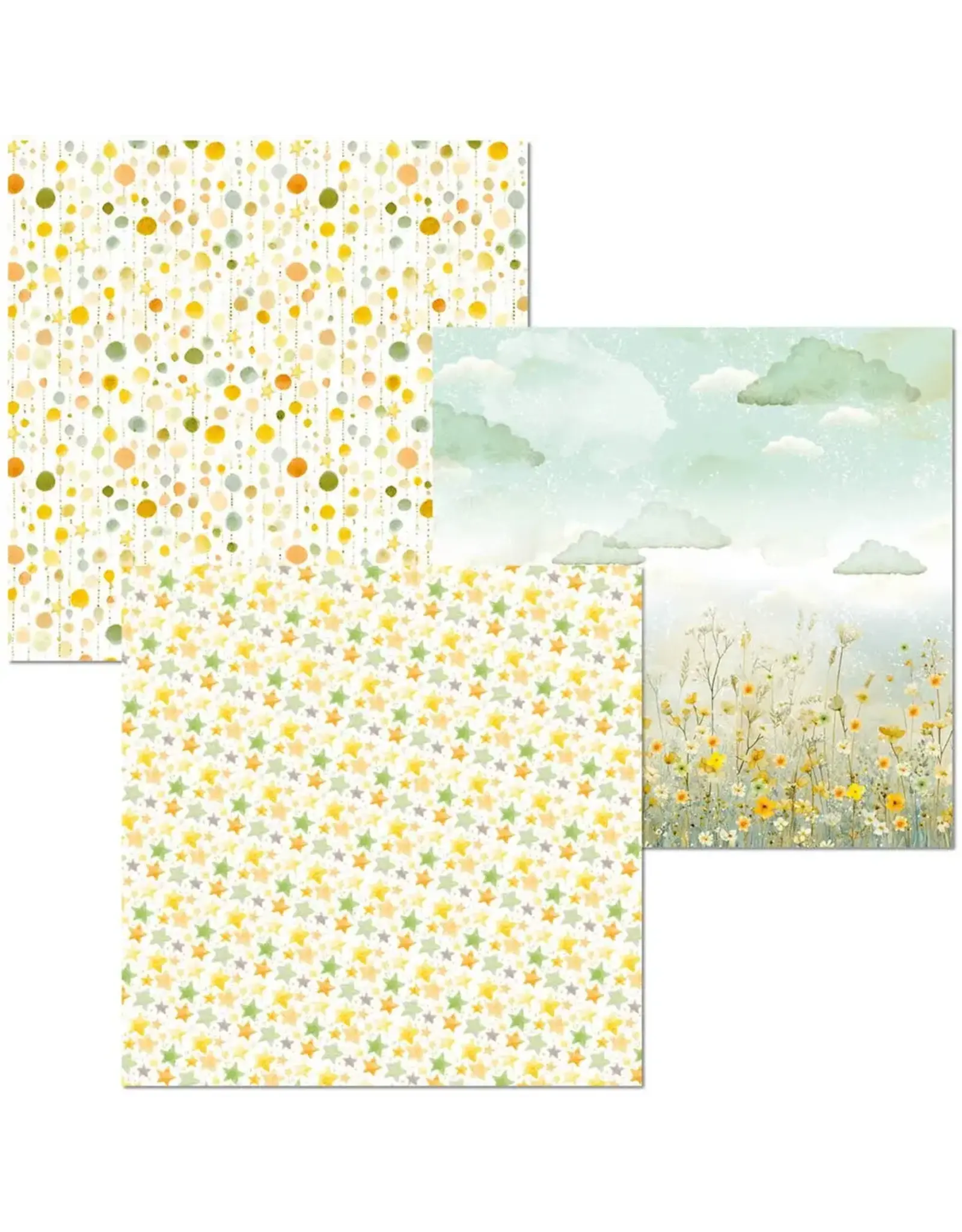 CIAO BELLA CIAO BELLA LUNIBLOOM 6x6 DELUXE PEARL & VELLUM MIXED PAPER PACK 6 SHEETS