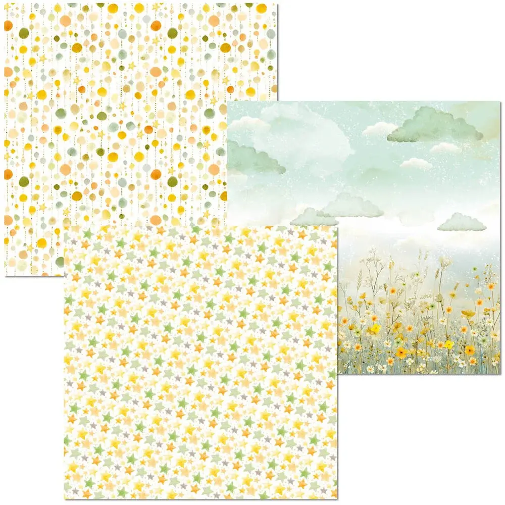 CIAO BELLA CIAO BELLA LUNIBLOOM 6x6 DELUXE PEARL & VELLUM MIXED PAPER PACK 6 SHEETS