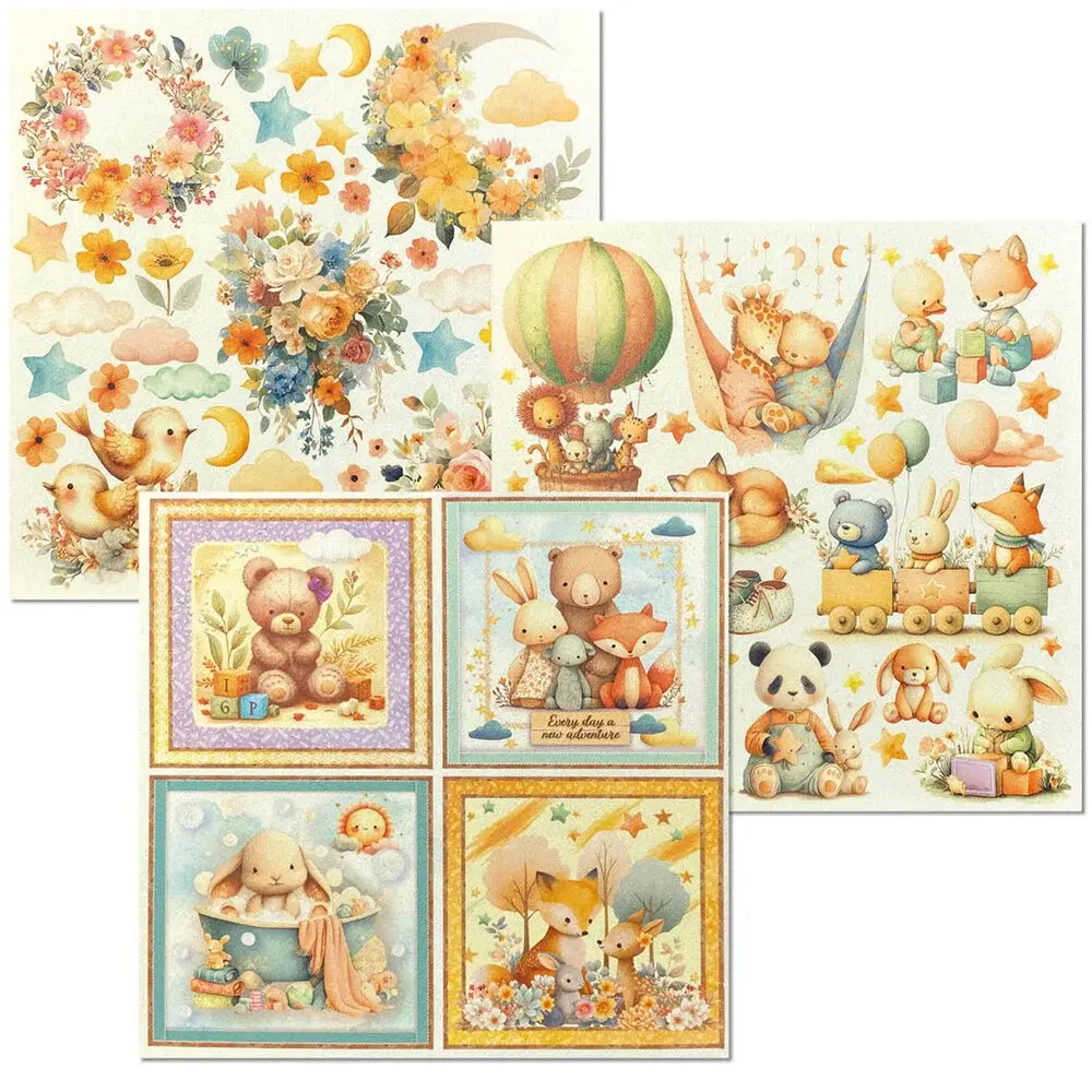 CIAO BELLA CIAO BELLA LUNIBLOOM 6x6 DELUXE PEARL & VELLUM MIXED PAPER PACK 6 SHEETS