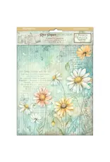 STAMPERIA STAMPERIA DAISY ART ASSORTED A4 RICE PAPER 6/PK