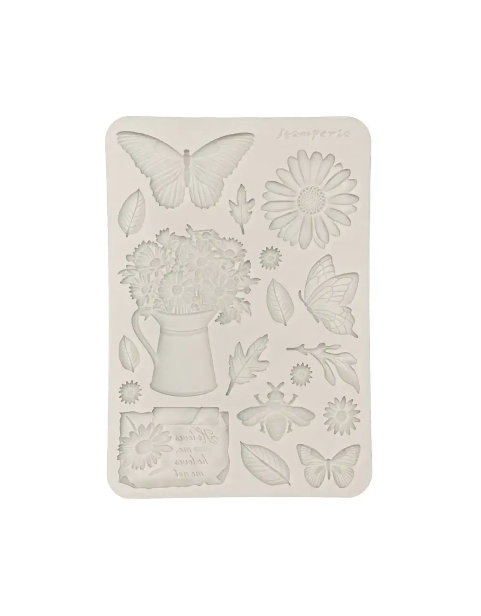 STAMPERIA STAMPERIA DAISY ART DAISY AND BUTTERFLY A5 SILICONE MOULD