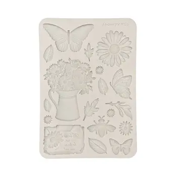 STAMPERIA STAMPERIA DAISY ART DAISY AND BUTTERFLY A5 SILICONE MOULD