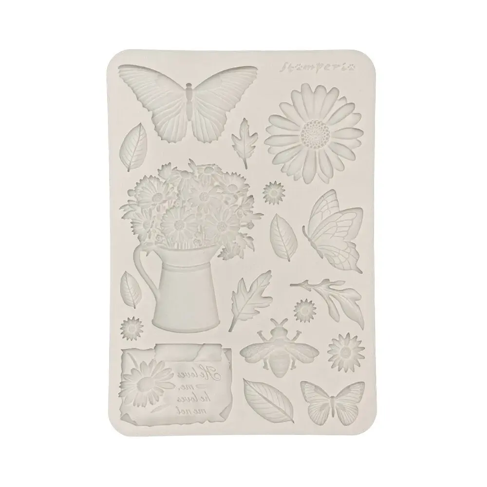 STAMPERIA STAMPERIA DAISY ART DAISY AND BUTTERFLY A5 SILICONE MOULD