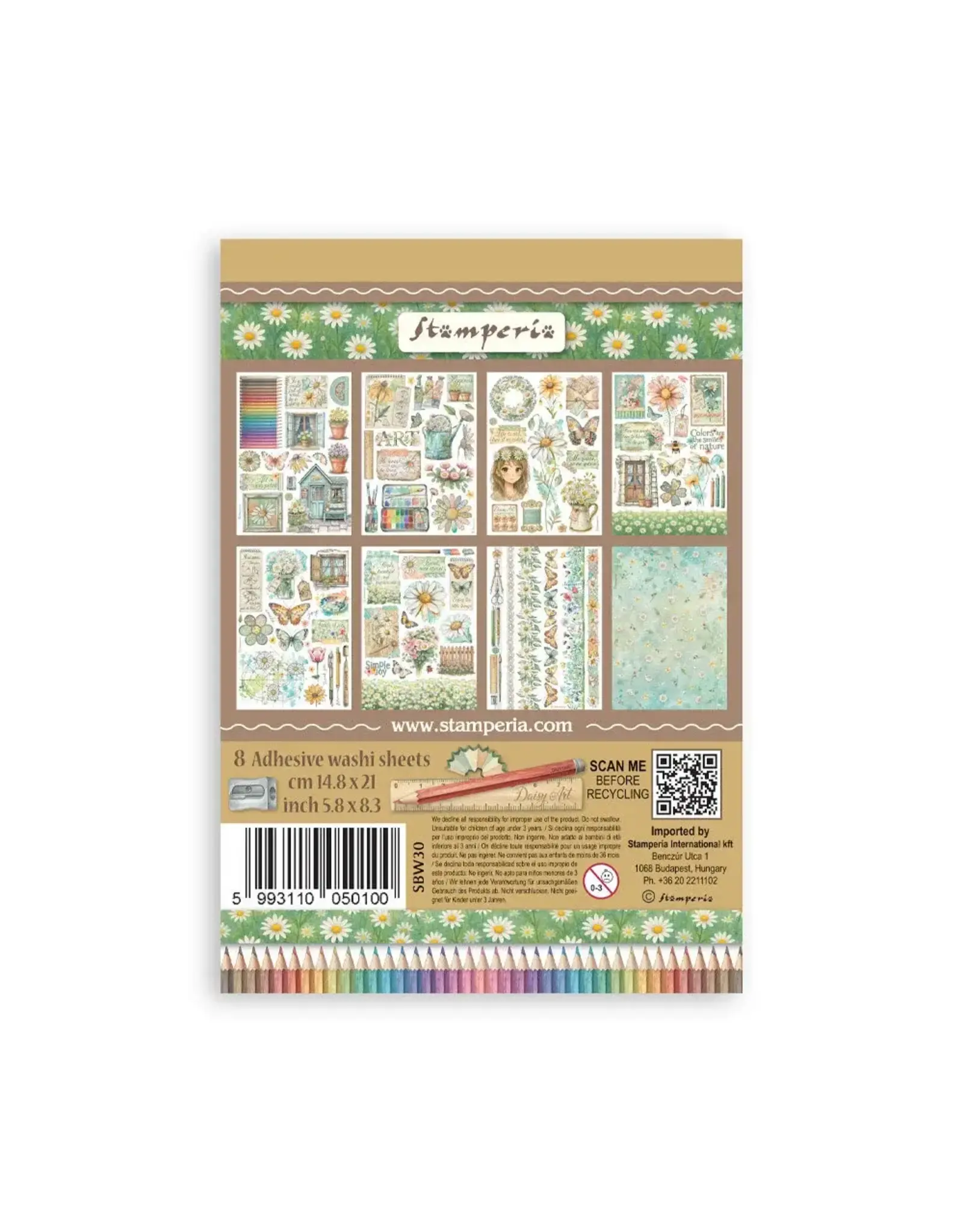 STAMPERIA STAMPERIA DAISY ART A5 WASHI PAD