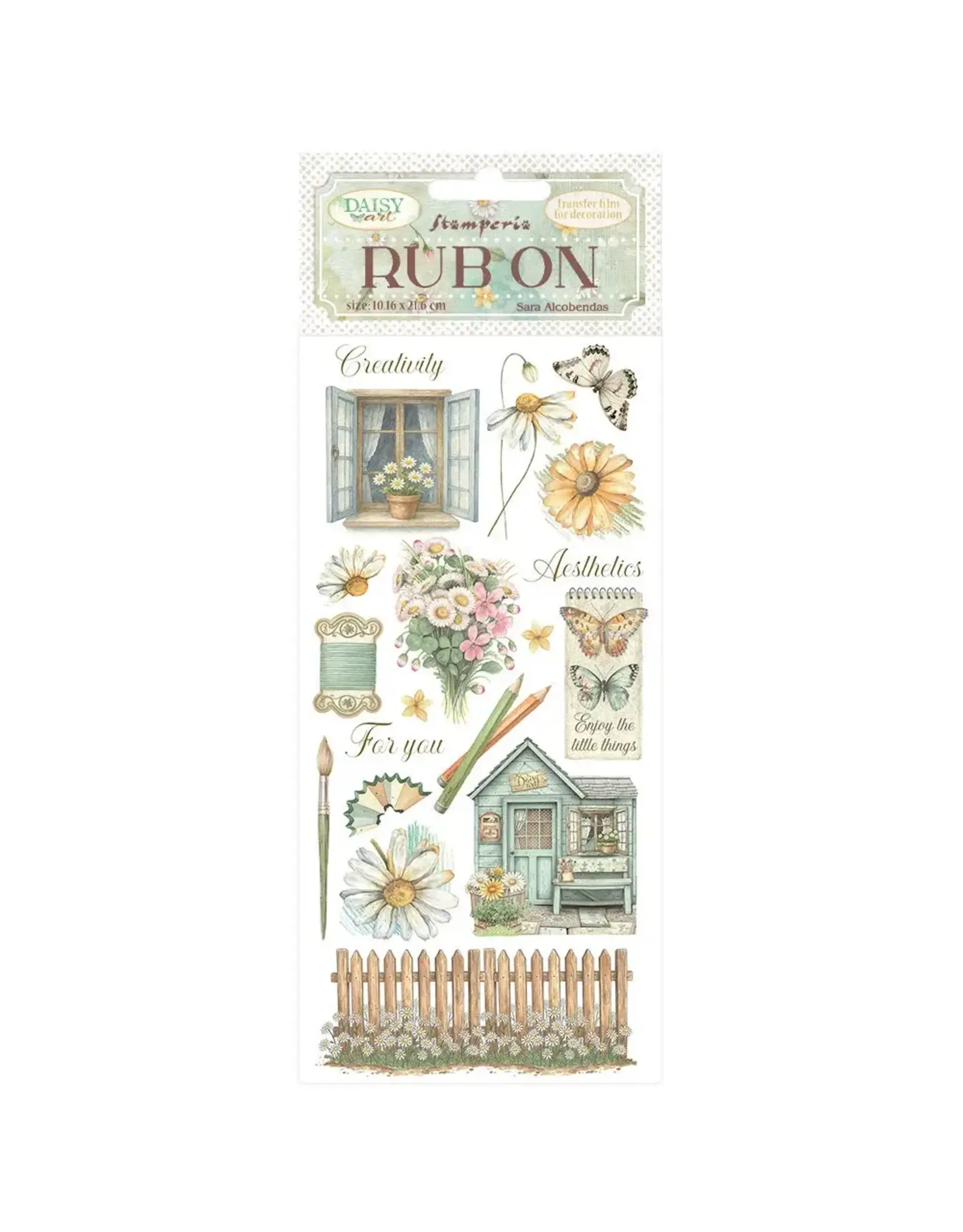 STAMPERIA STAMPERIA DAISY ART COTTAGE RUB-ON