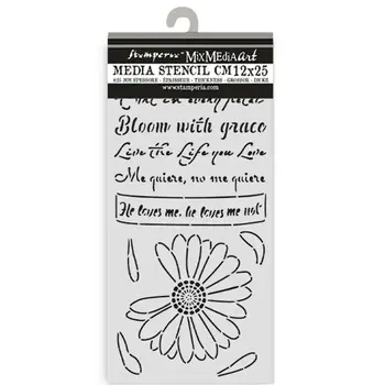 STAMPERIA STAMPERIA DAISY ART HE LOVES ME, HE LOVES ME NOT 12x25cm STENCIL